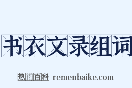 书衣文录组词是什么意思的图片